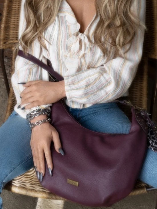 Jessica Simpson Handbags - Jessica Simpson Women's Daphne Faux Leather Hobo Handbag, Pinot Noir NWT